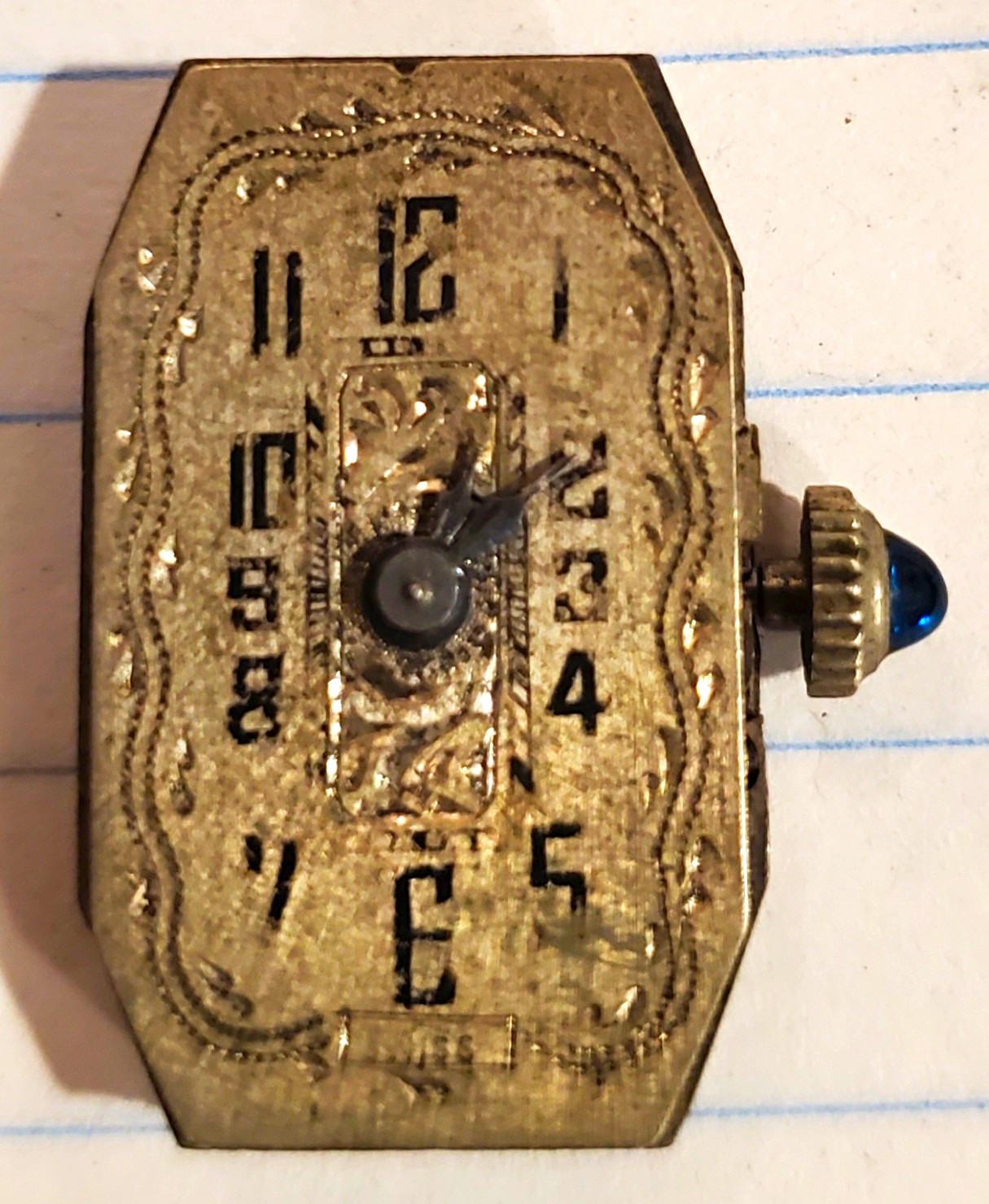 6J Mechanical Manual Watch Movement w/ Dial & Crown Parts Or Repair