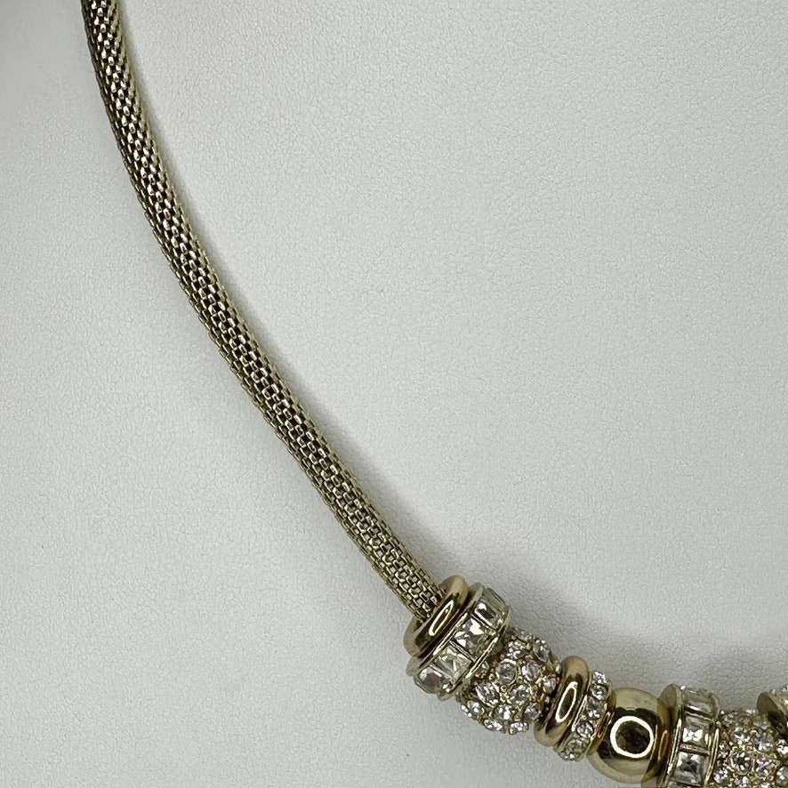 Chico’s Rhinestone Slide Bead Snake Chain Necklace 19-22.5in