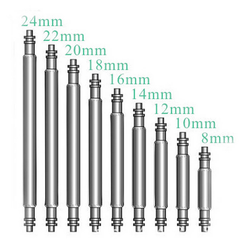 1.5mm 1.8mm Stainless Steel Watch Spring Bars 10pcs 20pcs Rod Link Pins 16-24mm