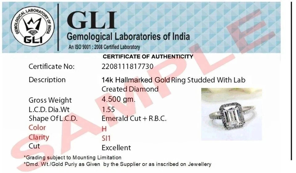 Diamond Ring Gold Lab Grown Designer Round Cut 18k Yellow E F VVS 0.25 Carat