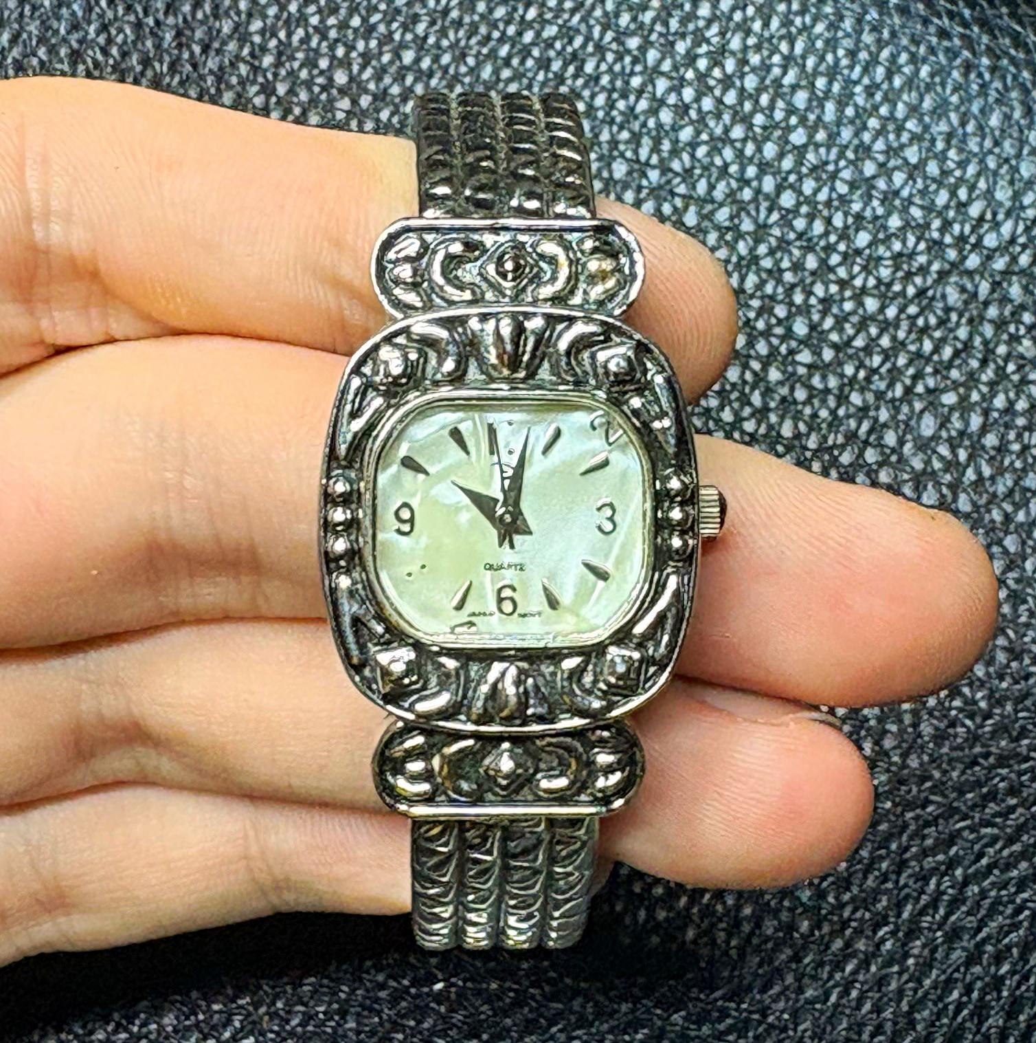 Women’s Dress Quartz Analog White Dial Arabic Silver Metal Bracelet Square Watch