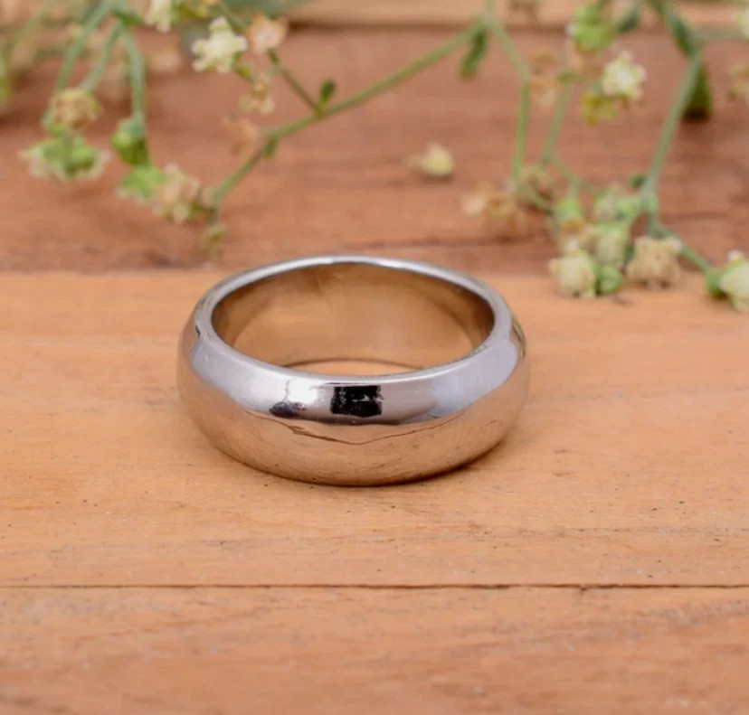 925 Sterling Silver, Solid Silver, Band Ring, Unisex, Dome