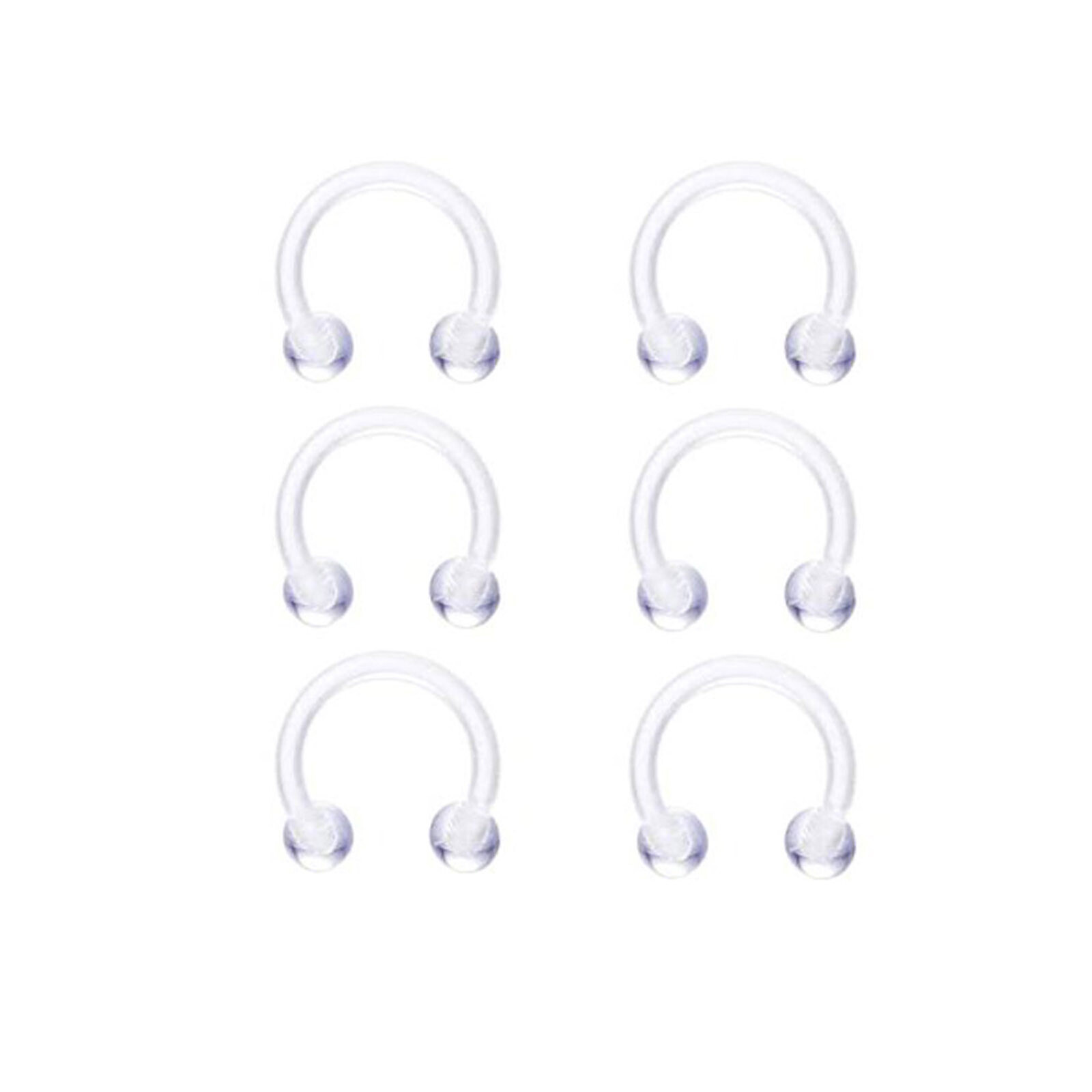 54 PCS Clear Piercing Retainers fit Nipple Ear Tongue Nose Septum Eyebrow Belly