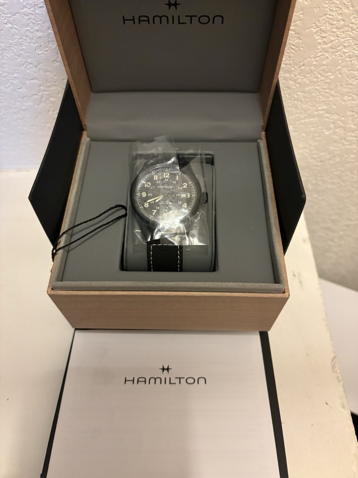 Hamilton Khaki Field Titanium Automatic 42mm Black Dial 100m Black Strap
