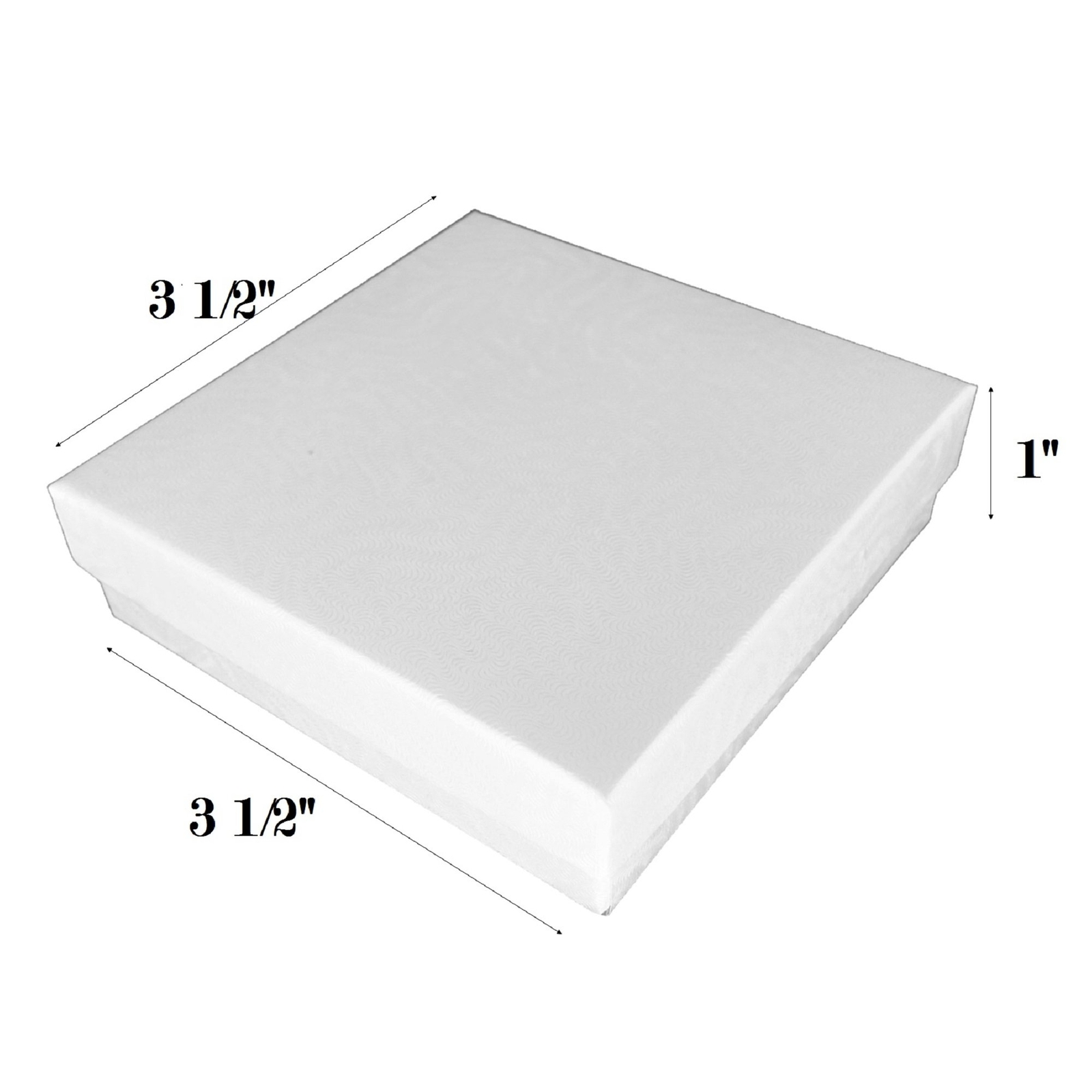 White Swirl Eggshell Finish Cotton Filled Jewelry Boxes