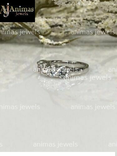 3CT Moissanite 5-Stone Anniversary Ring Wedding Band Real Sterling Silver Size 6