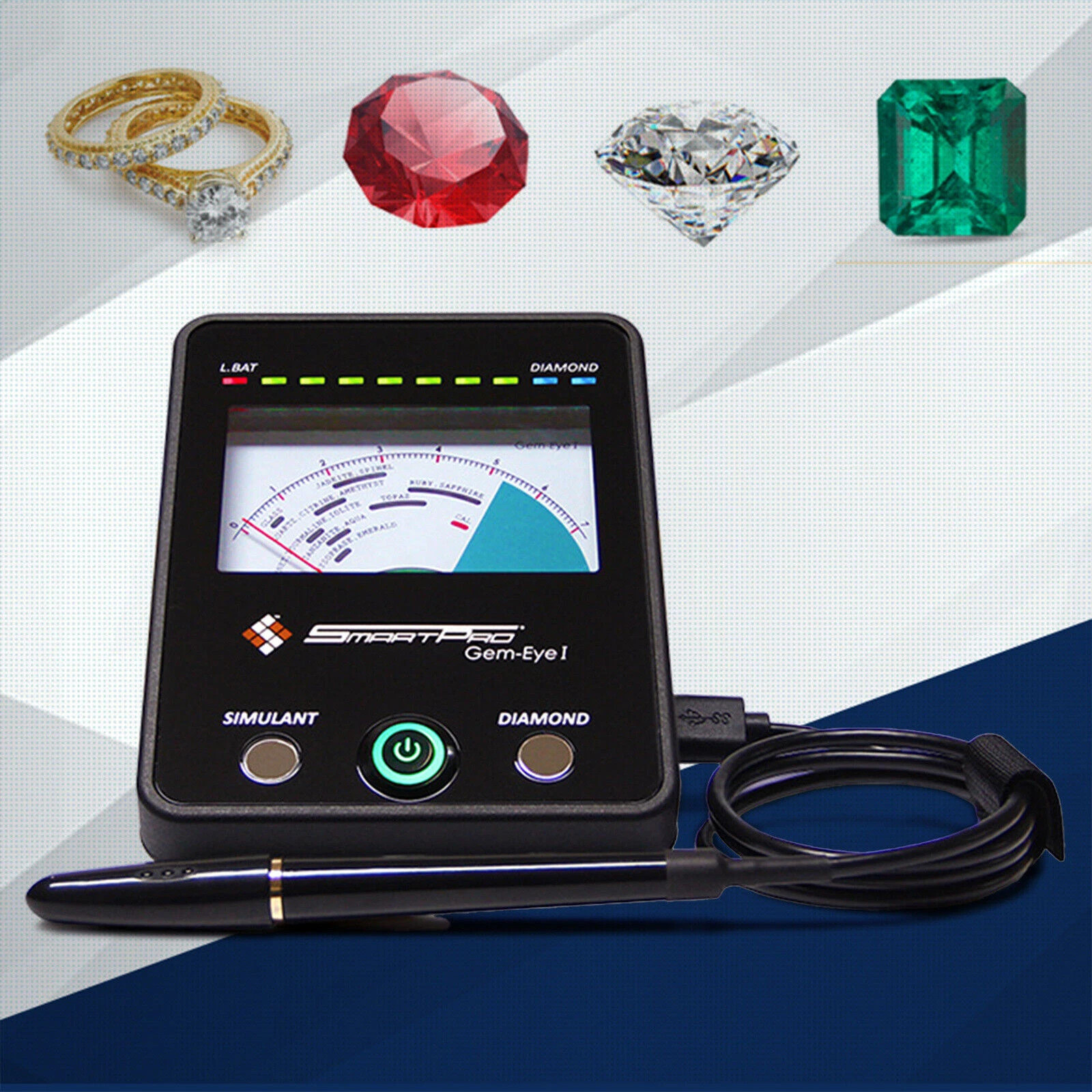 Professional GEM-EYE I Diamond Tester Jade Treasure Hardness Gemstone Detector