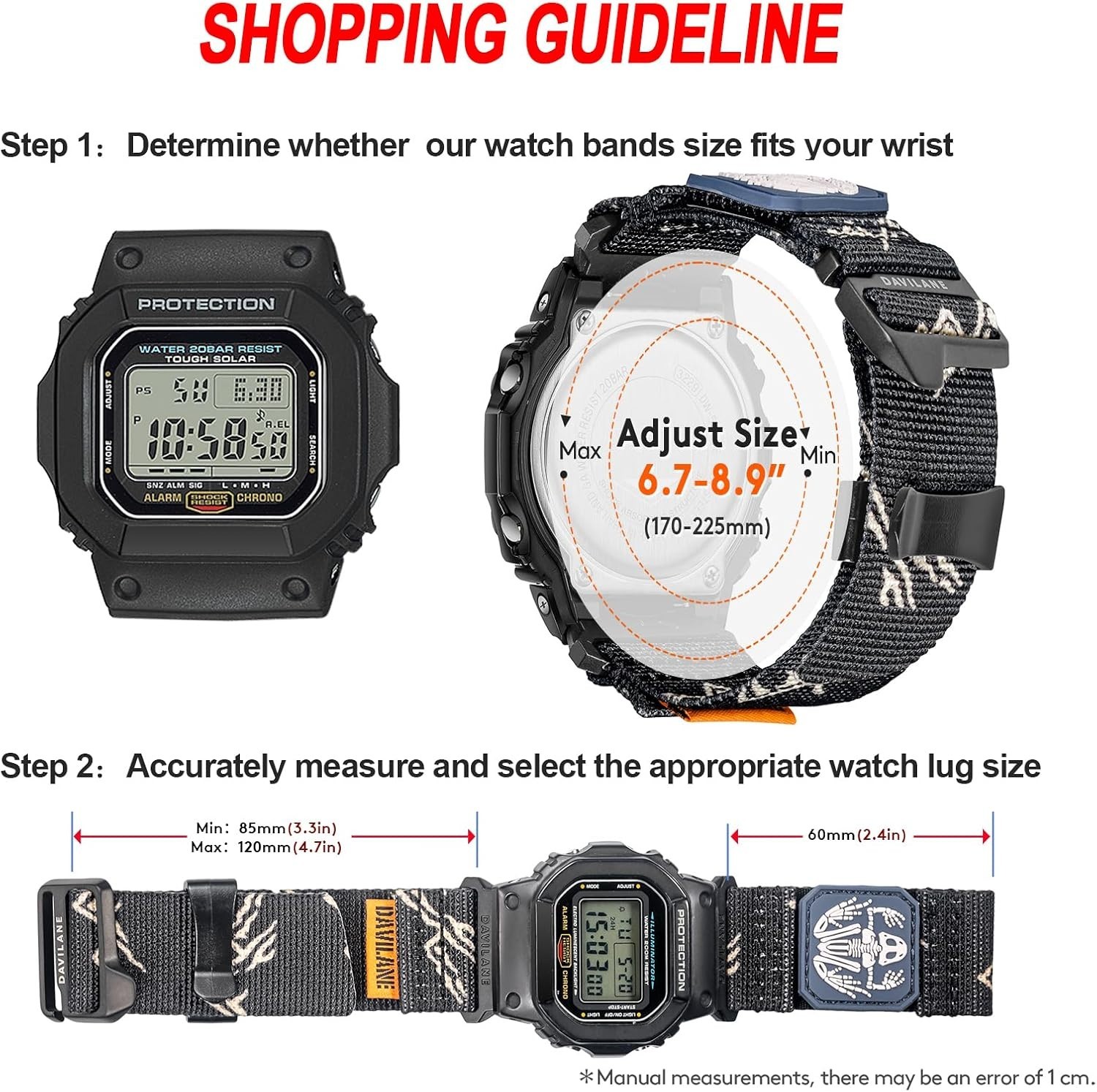 Quick Release Band for G-Shock – Outdoor Watch Strap 16mm