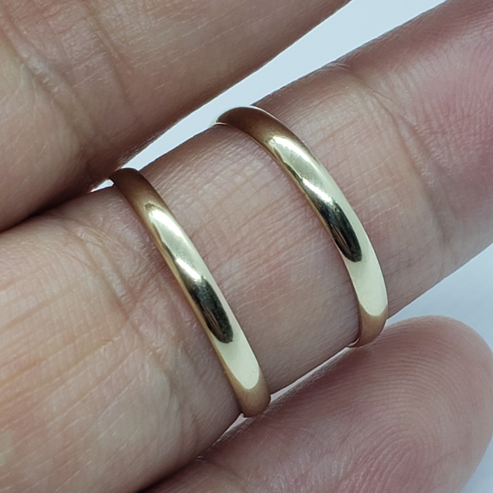 2mm 10K Solid Yellow Gold Plain Knuckle Band Simple Ring Women Sizes 2 to 7.5