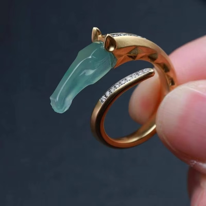 Handmade Horse Head Statement Ring Eye Catching Fashion Finger Ring Vintage