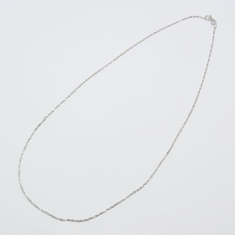 Solid 925 Sterling Silver Twisted Diamond Cut Snake Chain Singapore Necklace N7