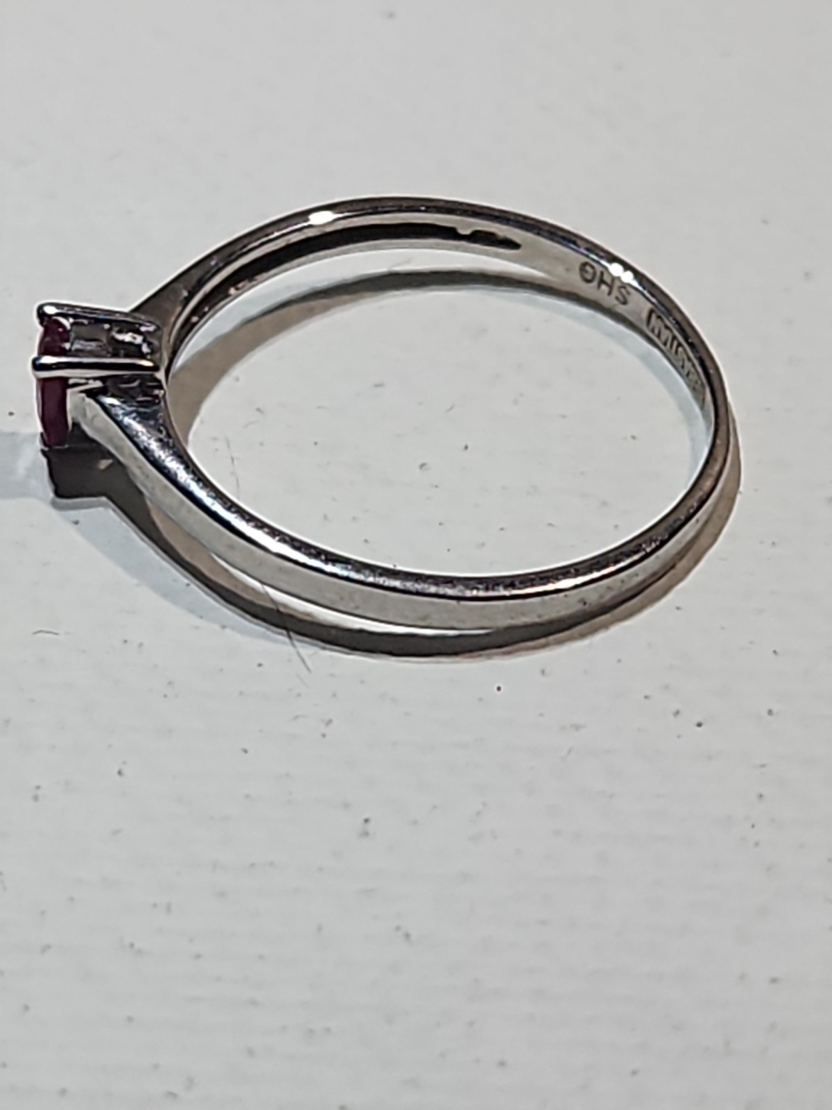 Size 6.5 0.25 Carat Pear Cut Ruby And Sterling Silver Ring By Sebastian