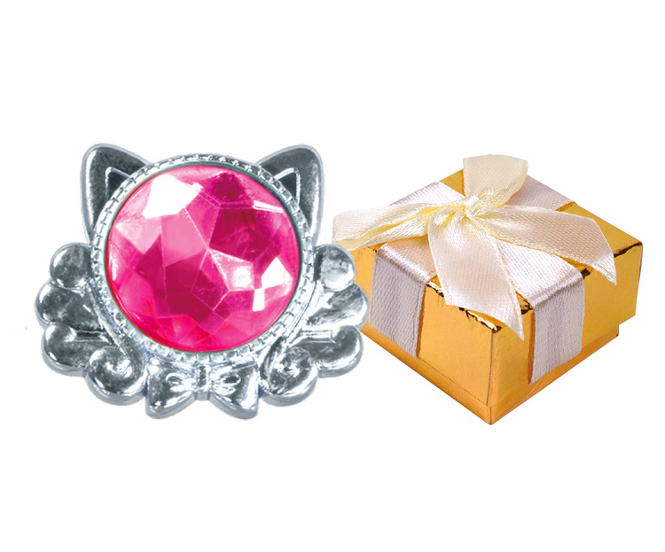 Random Acrylic Resin Pink Blue Gem Heart Cat Above Knuckle Pinky Party Ring