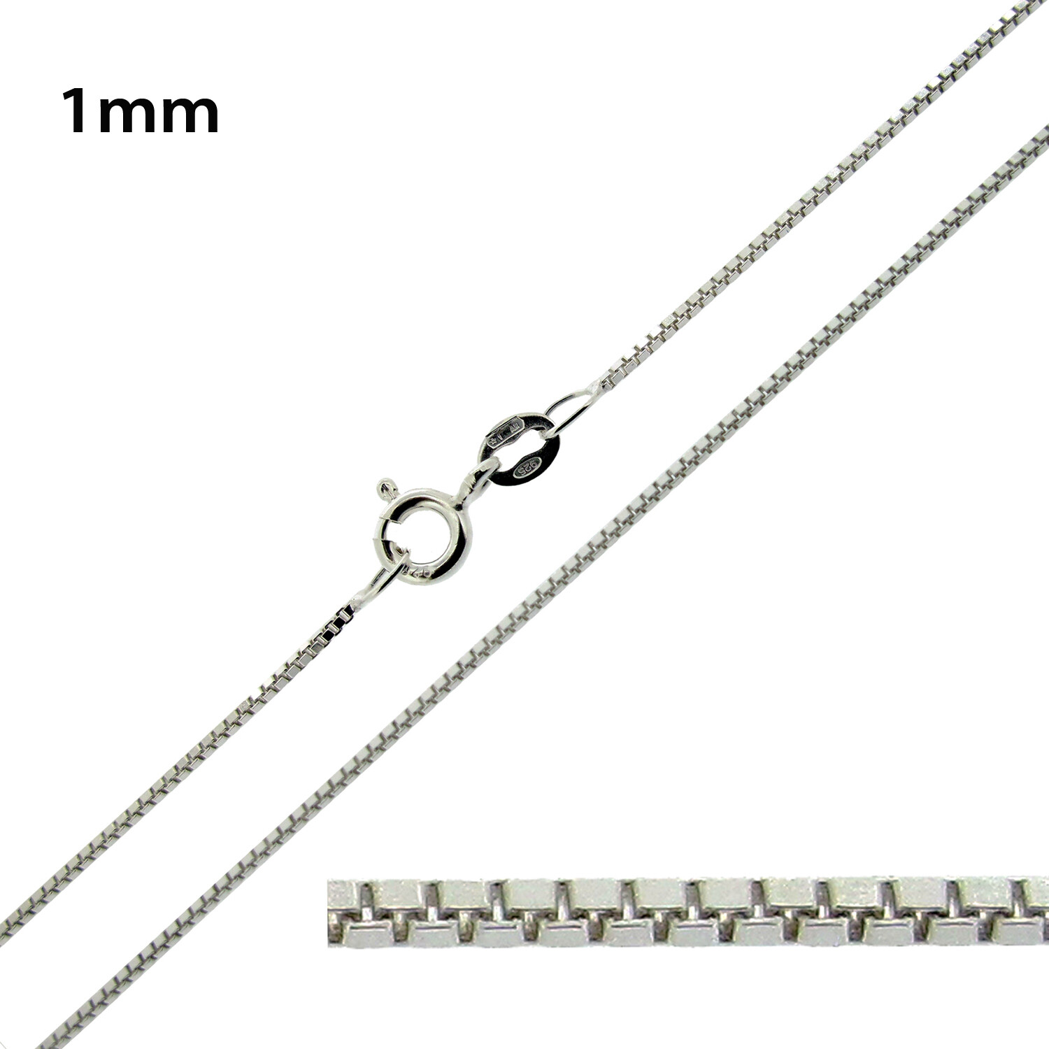 Sterling Silver or Gold Plated 14 16 18 20 22 24 26 28 30 36 40 ” inch Box Chain