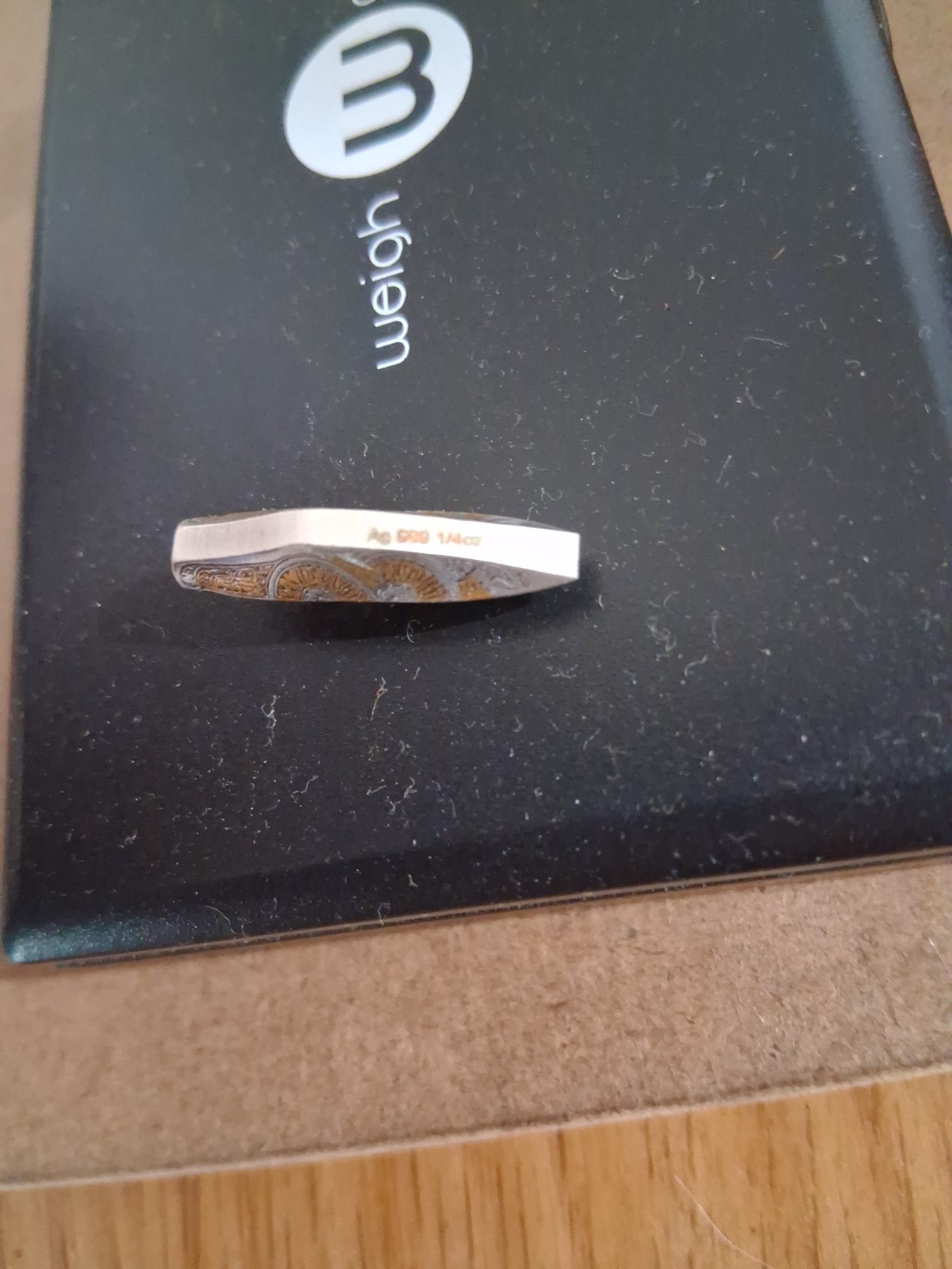 24 K Gold Engraved Two-Tone Charm, .999 Fine Silver Arrowhead