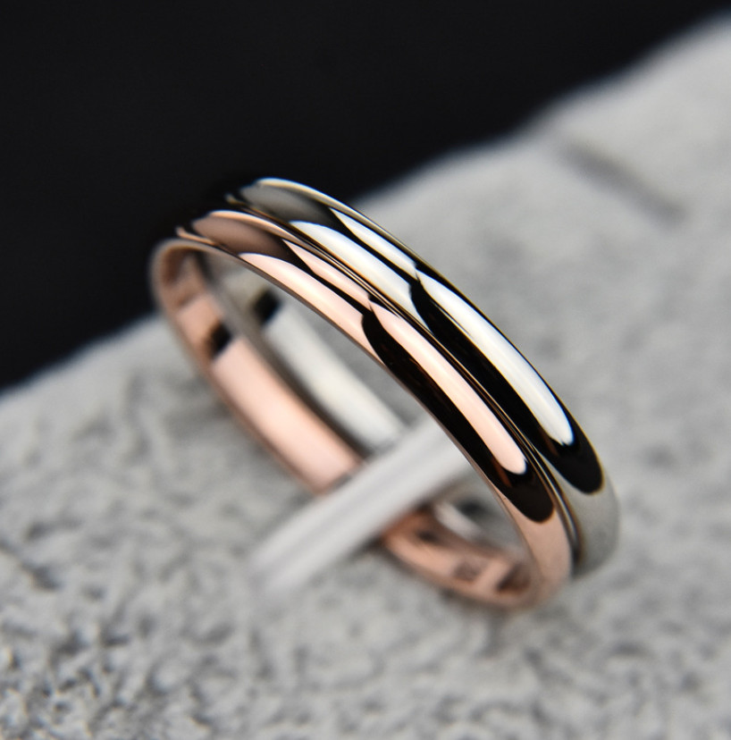 2mm Gold Plated Stainless Steel Stackable Ring Wedding Band Women Girl size 3-13