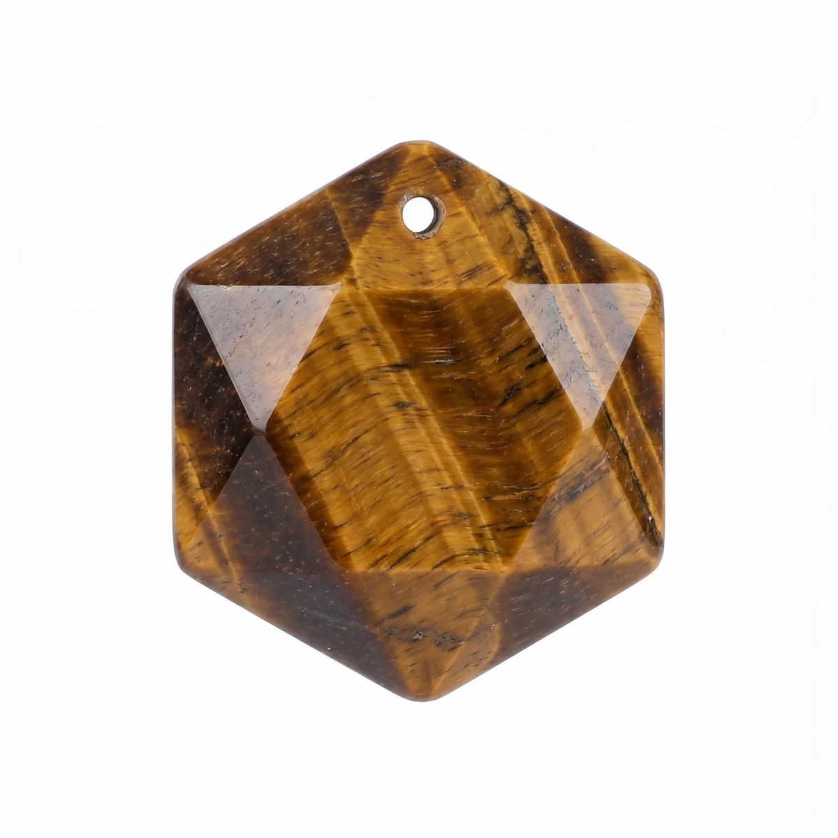6PCS 22mm Faceted Hexagon Stone Pendants Healing Crystal Charm DIY Jewelry