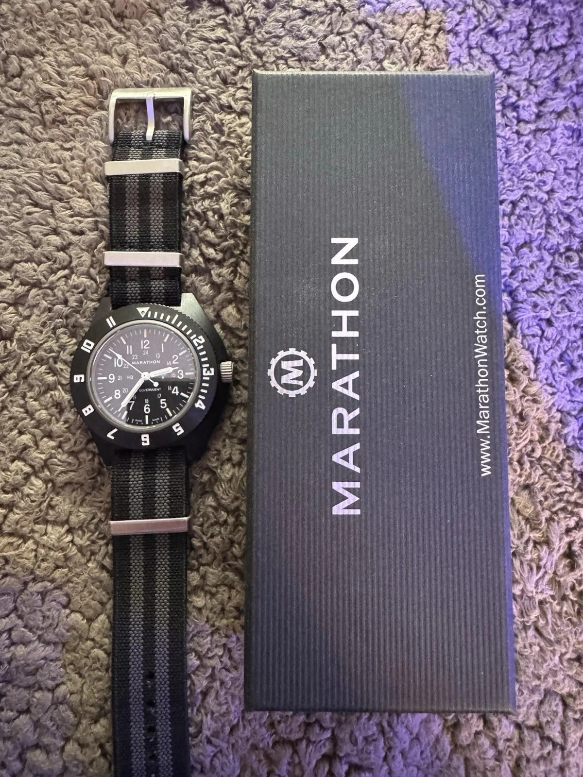 Marathon Navigator Quartz 41mm Black Watch US GOVERNMENT Dial Green Lume Tubes