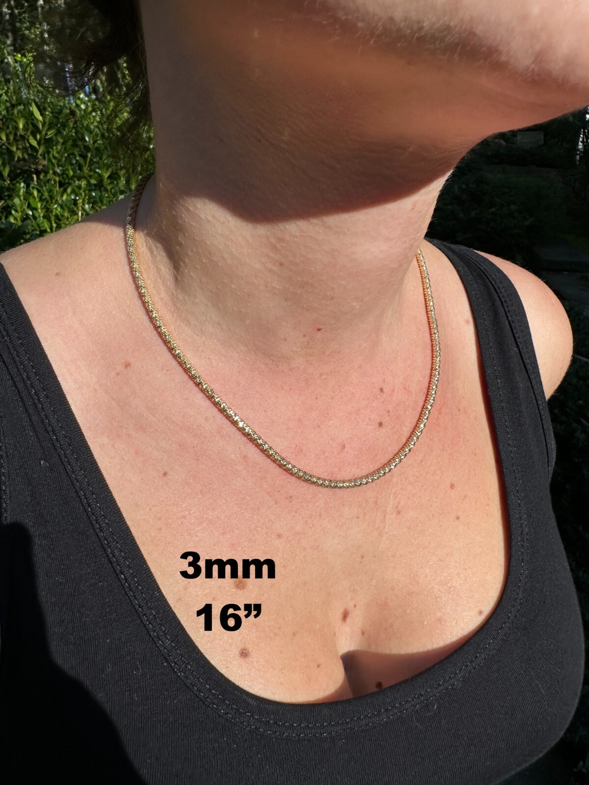 14k Gold Vermeil 925 Silver Diamond Cut Sparkle Ice Rope Chain Necklace 3-5mm