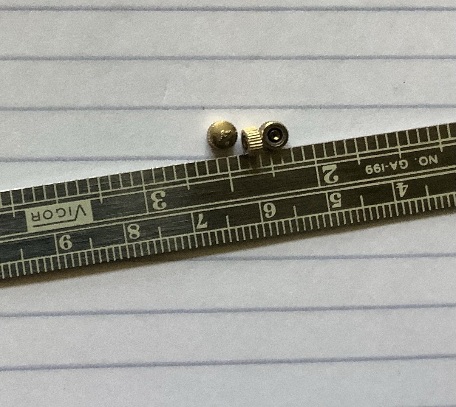 One Longines Vintage Crown High Quality 4 mm genuine 2mm pipe, yellow gold plate