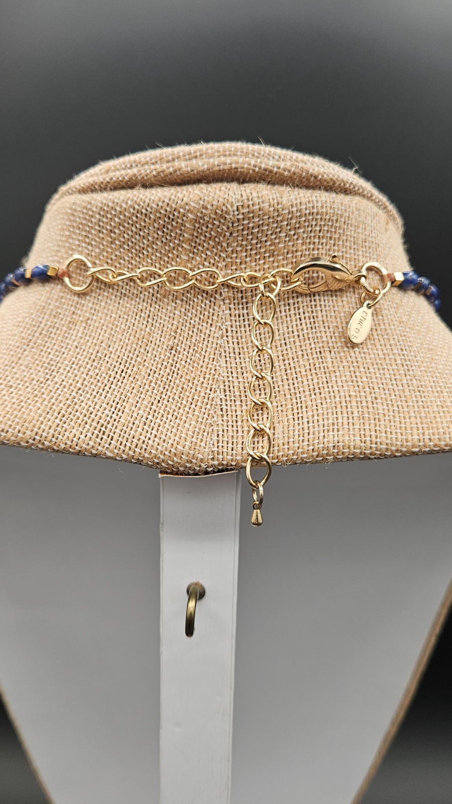 Chico’s Blue Green Lapis Lazuli 22 inch Necklace Gold Plate