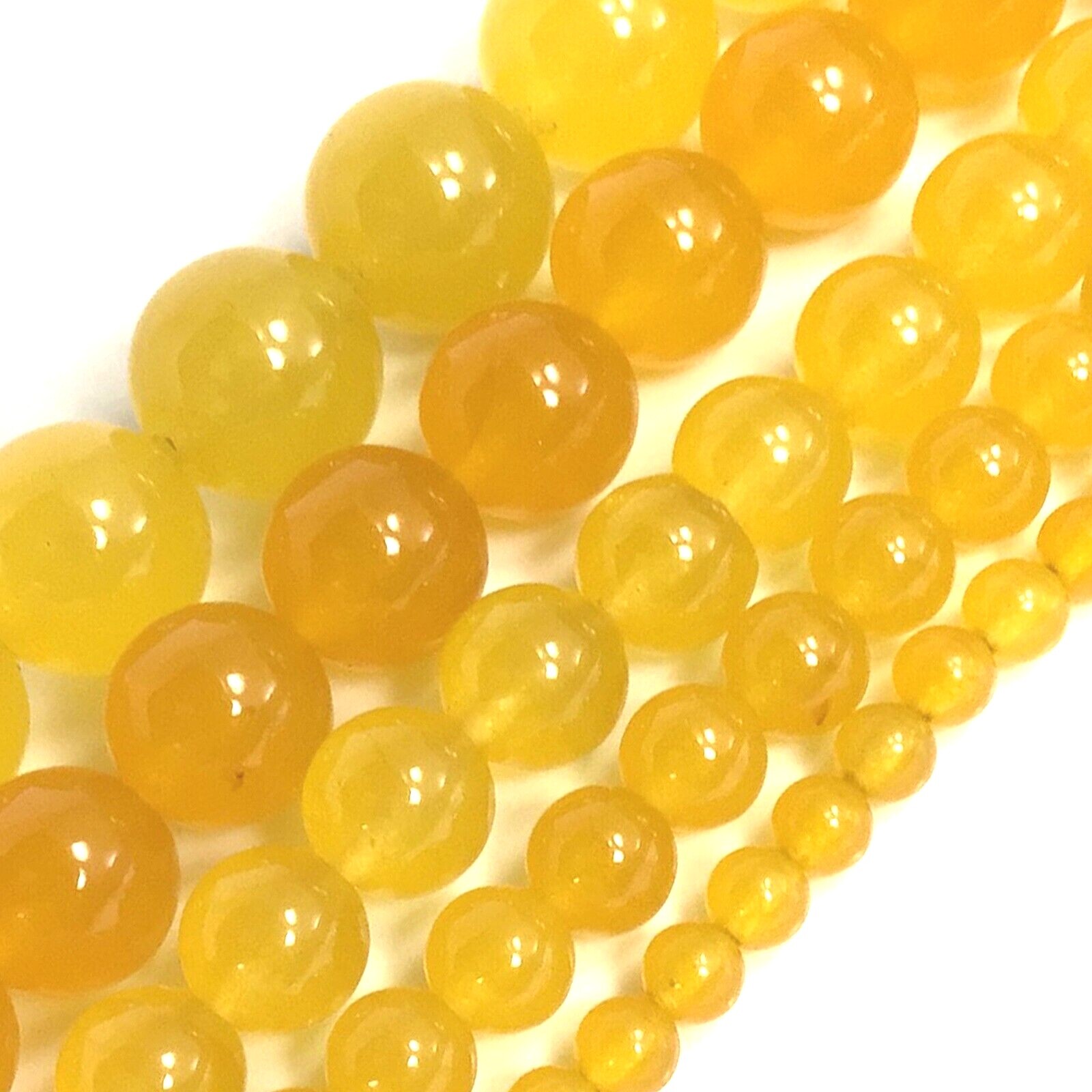 Butter Yellow Jade Round Gemstone Bead 15″ strand 4mm 6mm 8mm 10mm 12mm Grade AA
