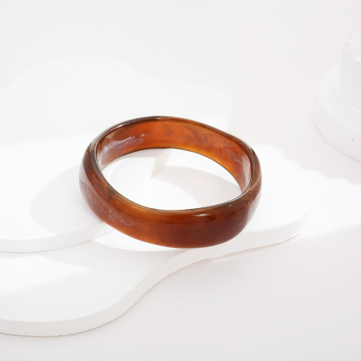 Chunky Acrylic Bangles Bracelets For Women Geometric Acrylic Resin Acetate Mottl