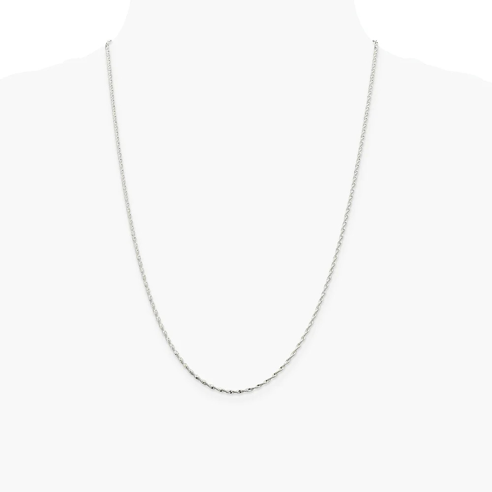 Sterling Silver 1.65mm Twisted Herringbone Chain Necklace 16″-24″