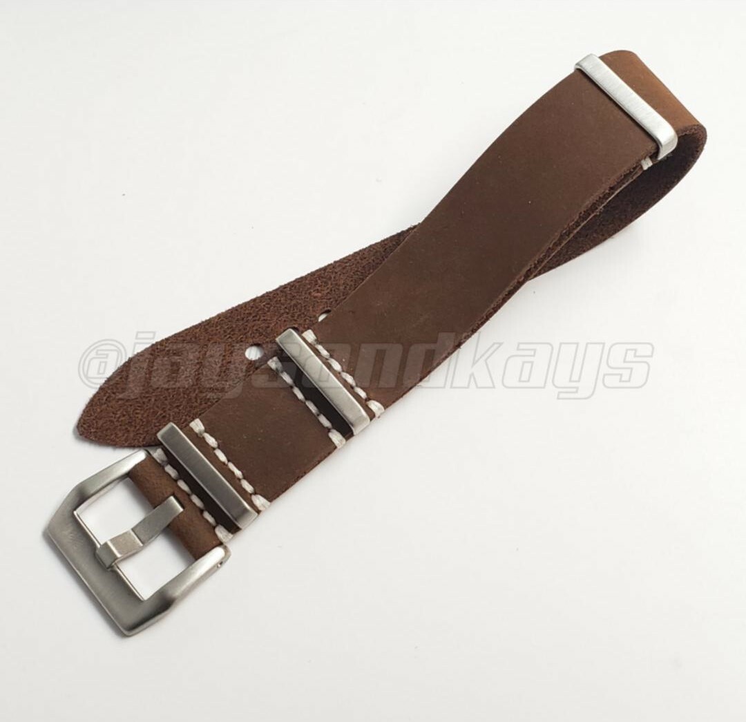 JaysAndKays® 22mm Classic Style Genuine Leather Strap Brown Black Red White PVD