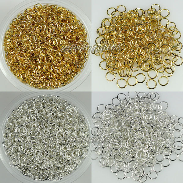 Wholesale! 2000pcs 3mm,4mm,5mm,6mm,7mm,8mm,9mm Metal Jump Rings Gold/Silver Plt