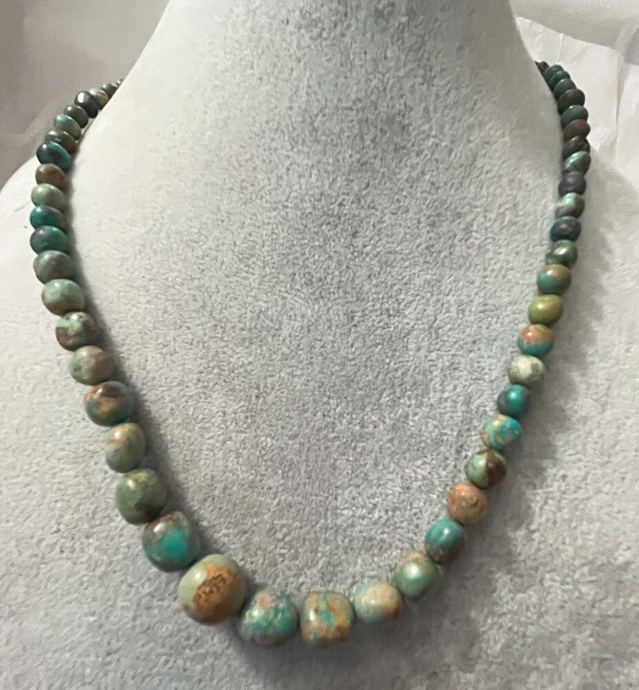 DTR Jay King Sterling Silver Variation Color Turquoise Graduated Bead Necklace