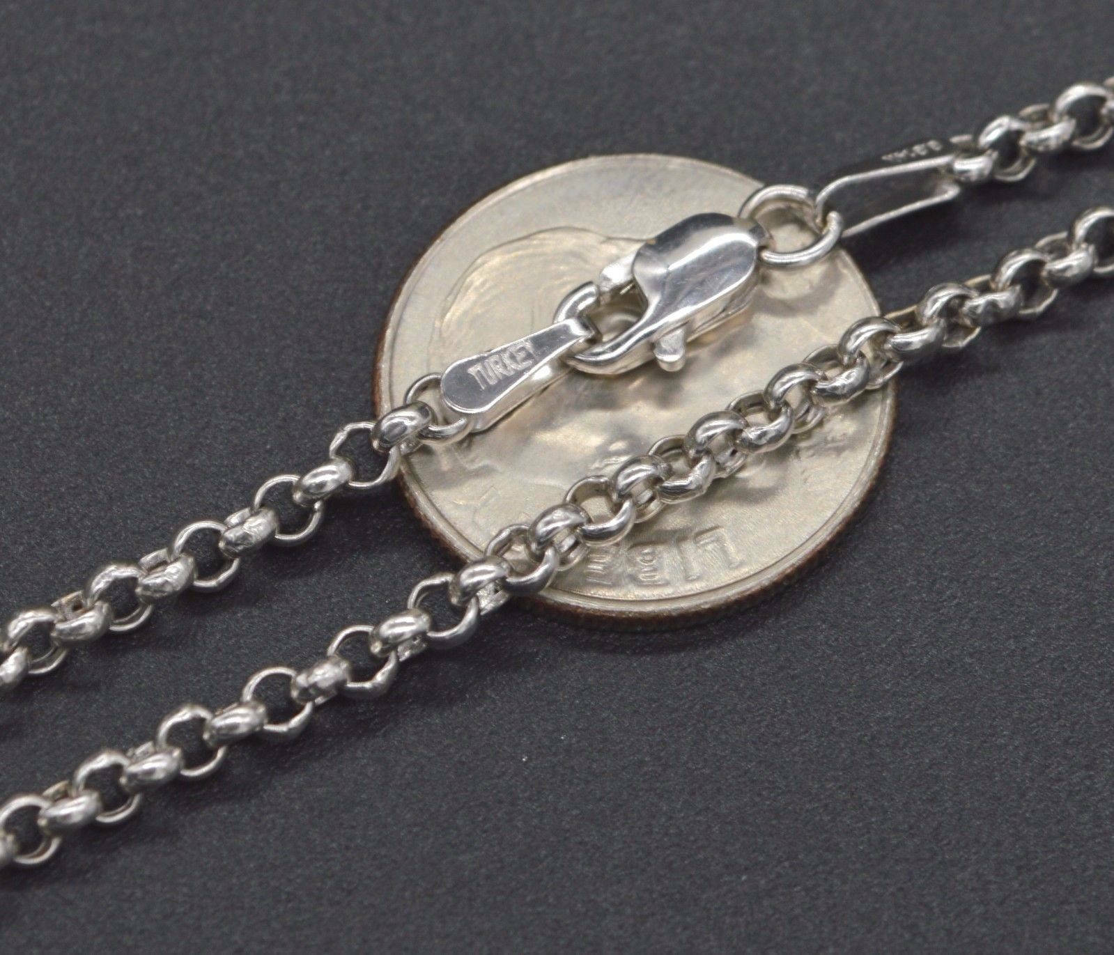 NEW 14k Solid white or Yellow Gold 2.3mm Rolo Chain 16″ 18” 20” 22” 24” 30″