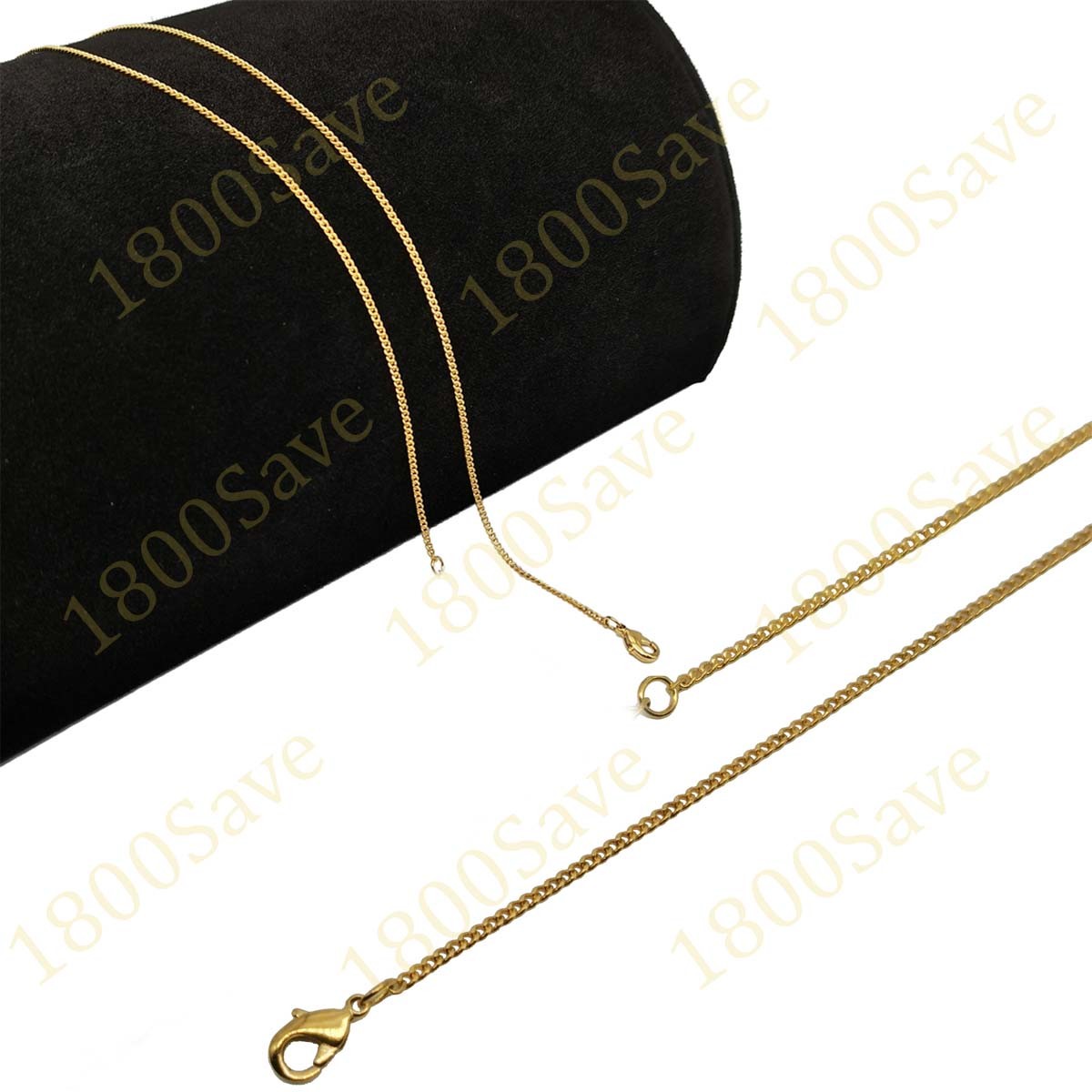 Solid 18K Yellow Gold Filled Tarnish-Free 16″-30″ 1mm Cable Chain Necklace E146G