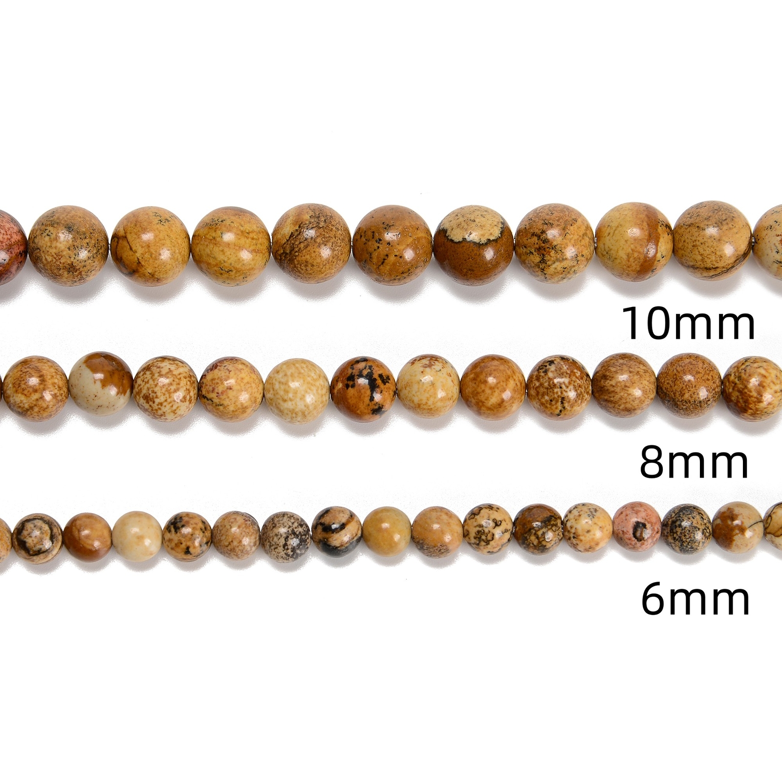 Picture Jasper Smooth Round Beads 4mm 6mm 8mm 10mm 12mm 15.5″ Strand