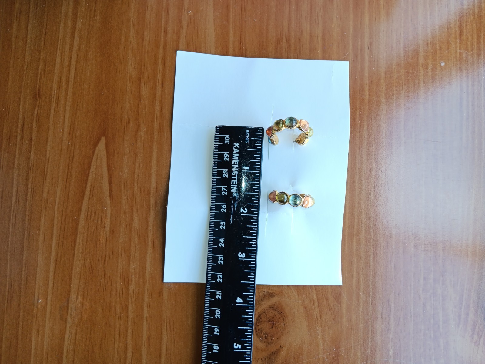 Stud Hoop Earrings With Multicolor Gemstones