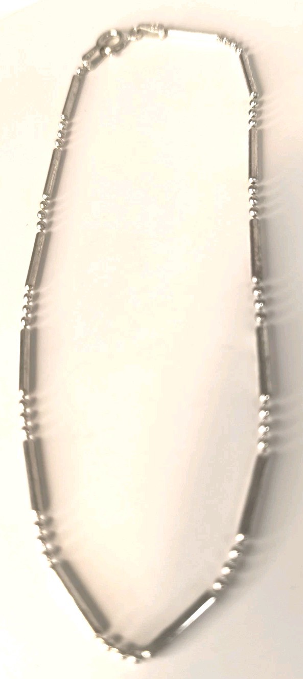 925 Sterling Silver Anklet Bead & Ball Chain 8″ Bracelet “BB” Jewelry Italy Xmas