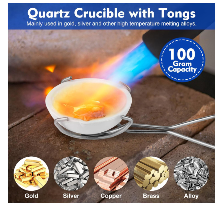 9 Pieces Graphite Torch Melting Casting Kit, Including 2 Crucible Stir Stick, 5-
