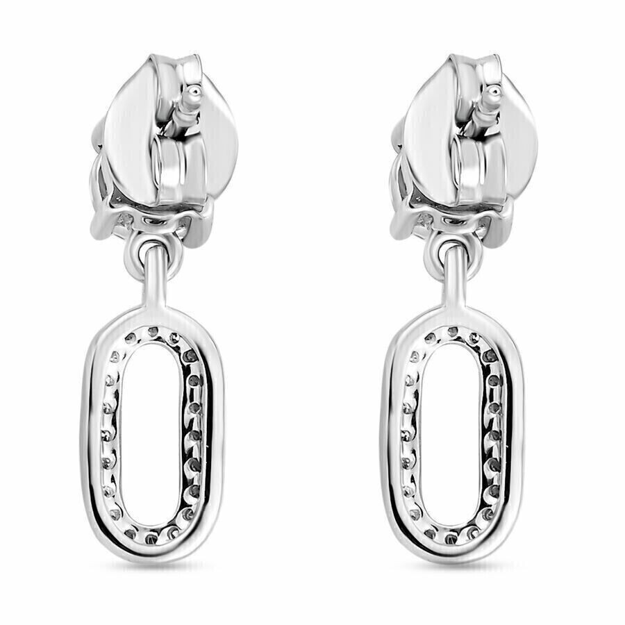 Round Simulated Diamond Stunning Fancy Drop Dangle Earring 14k White Gold Plated