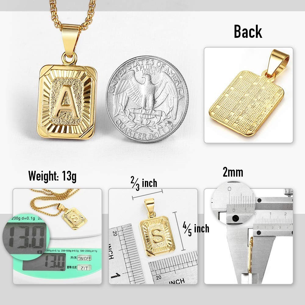 Trendsmax Initial R Pendant Necklace Gold Plated Stainless Steel 22inch