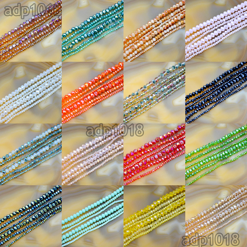 Top Quality Czech Crystal Faceted Rondelle Beads 2x3mm 3x4mm 4x6mm pick colors