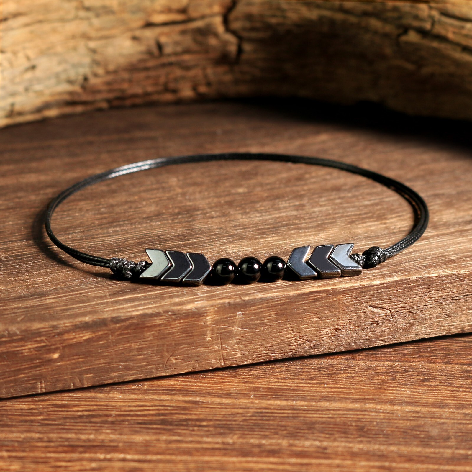 Hematite Energy Stone Handmade Ankle Bracelet Healing Reiki Men Women Gifts