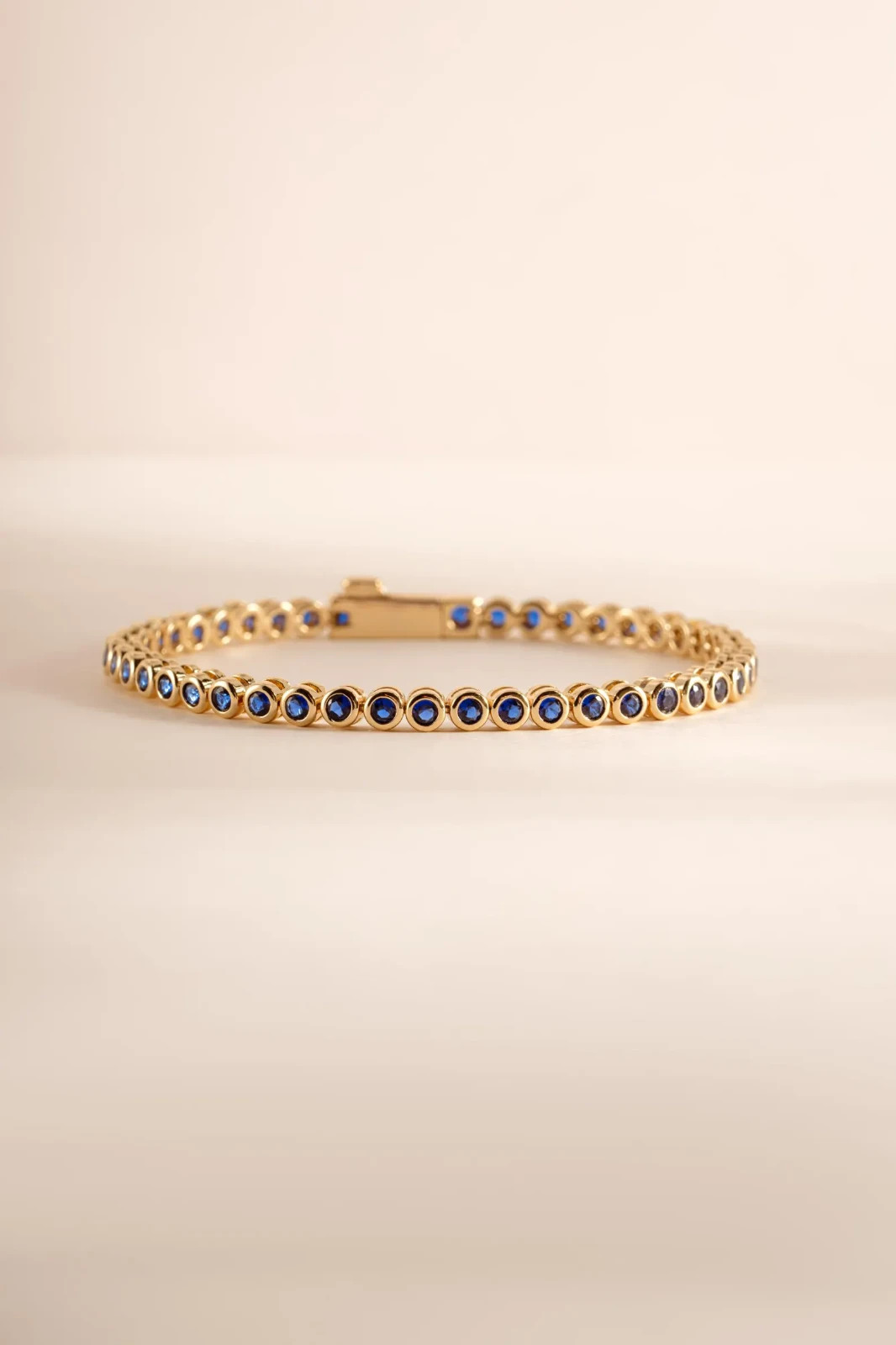 5 Ct Round Simulated Sapphire 925 Yellow Sterling Silver Women’s Tennis Bracelet