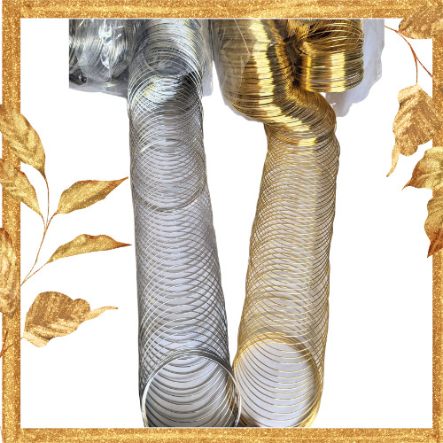 Stainless Steel Memory Wire for Bracelet Making Golden or Silver, 0.6 mm22 Gauge