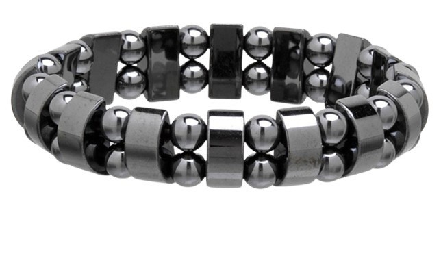 Magnetic Hematite Healing Stretchable Bracelet 2 Line Hematite Therapy Bracelet