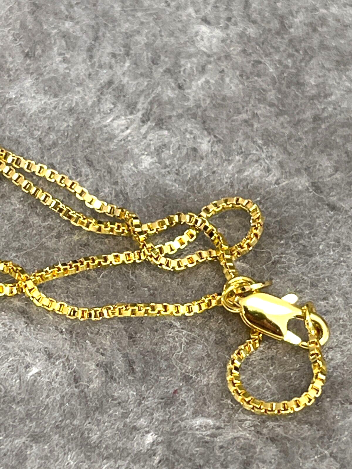 SHARP!! STAMPED 18K GOLD FILLED 1.6mm BOX CHAIN 18″ LONG FITS PENDANT NECKLACE