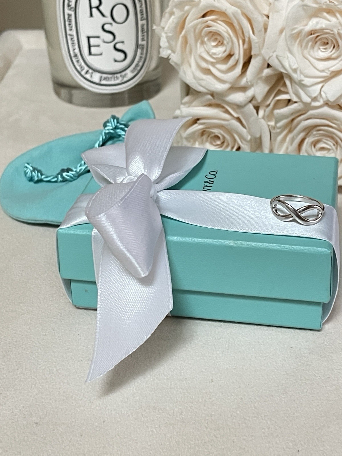 Tiffany & Co. Infinity Silver Ring size 5.5 $415 in Tiffany Blue Box