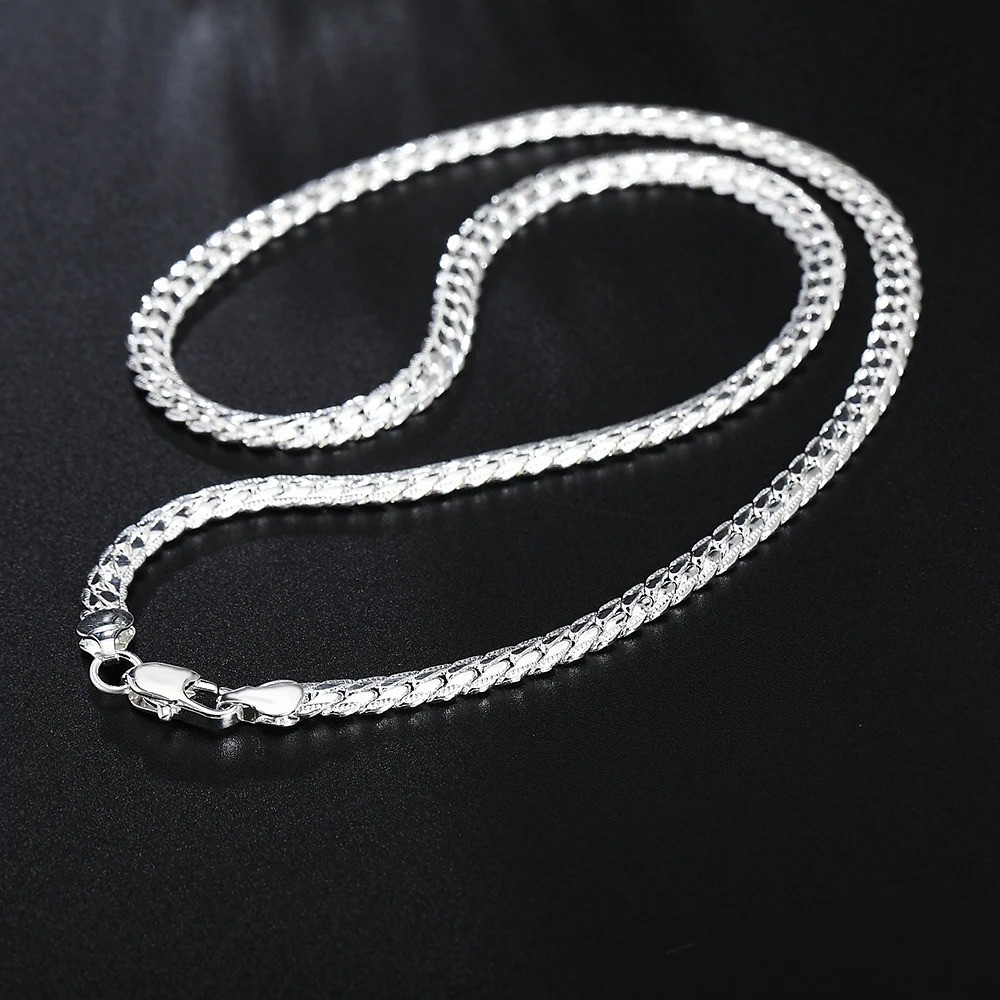 925 Sterling Solid Silver Chain Necklace Jewelry for Women Men Fashion Gift