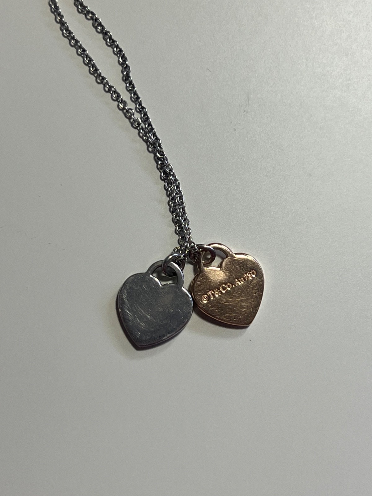 Return to Tiffany® Double Heart Tag Pendant in Silver and Rose Gold, Mini