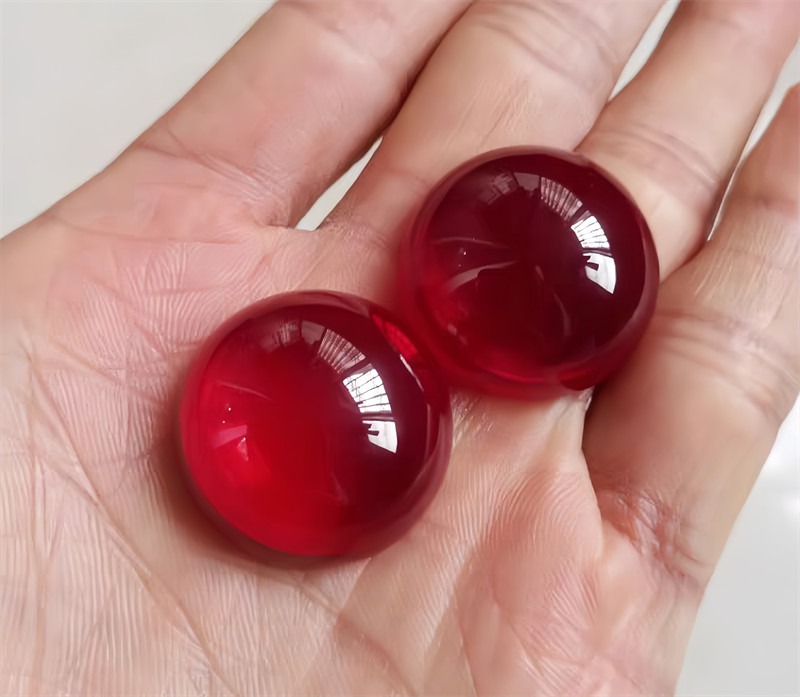 High Quality Pigeon Blood Red Ruby Round Cabochon Lab-created AAAAA+ Loose Gems