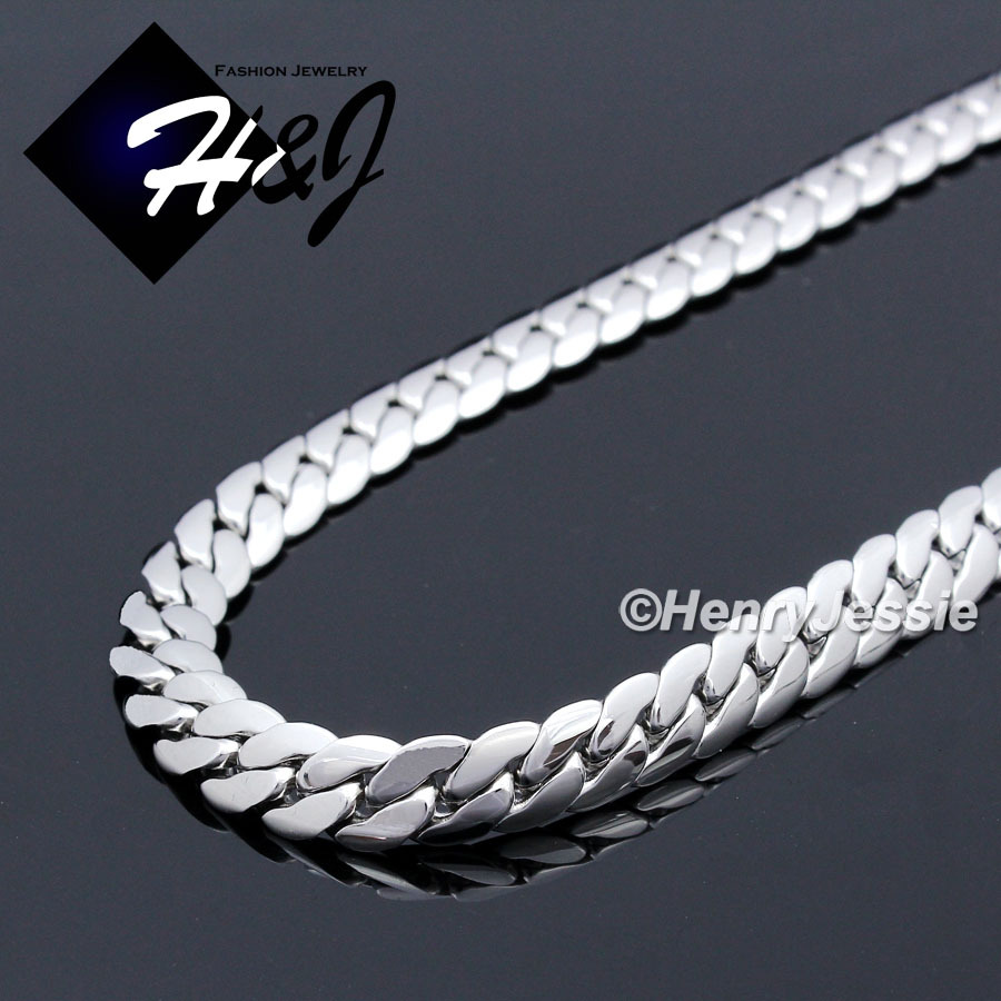 18-40″MEN Stainless Steel 4mm Silver/Gold Plated Miami Cuban Curb Necklace*N155